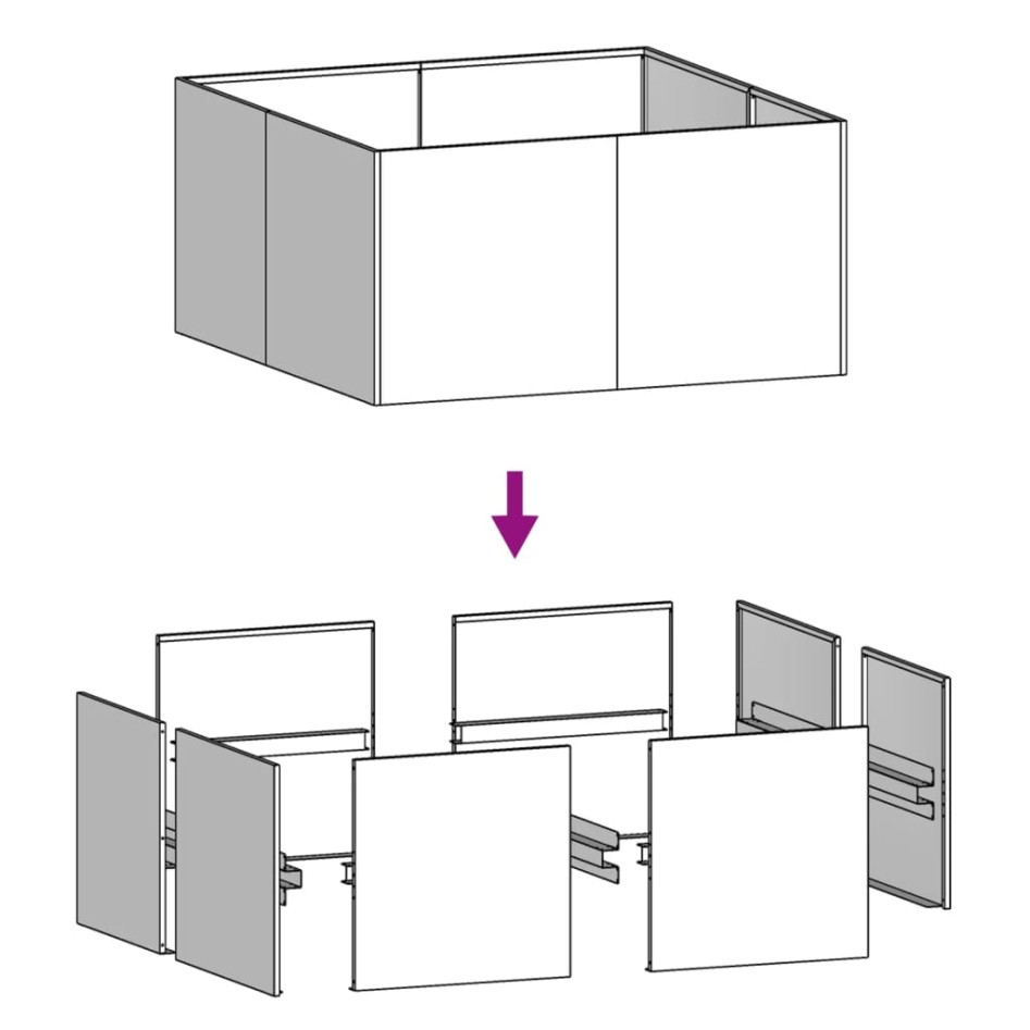 Jardinera de acero corten 80x80x40
