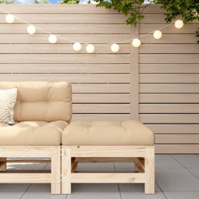 Taburete de jardín con cojín madera maciza de