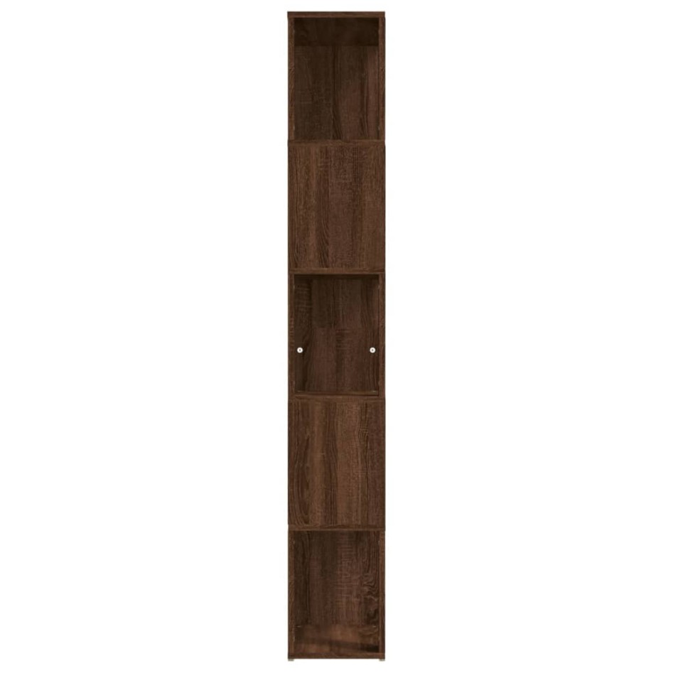 Estantería de madera contrachapada marrón roble 45x24x160