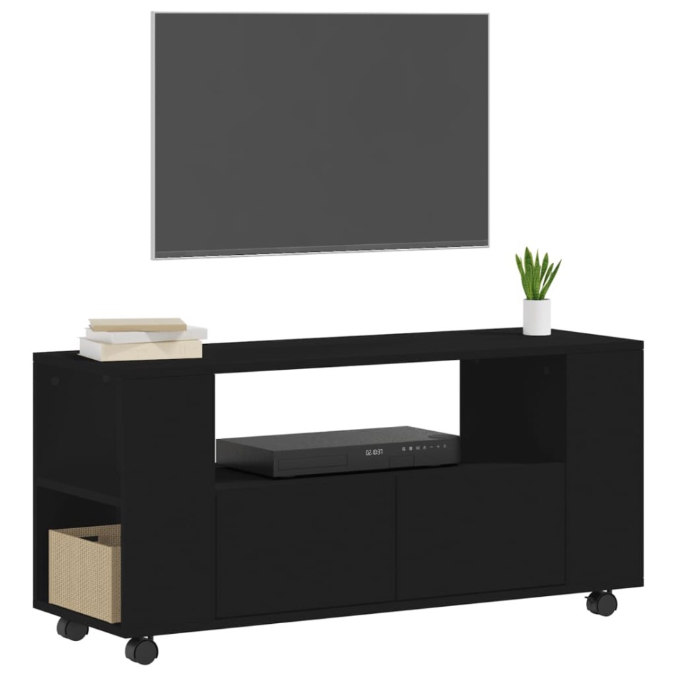 Mueble para TV madera de ingeniería negro 102x34,5x43