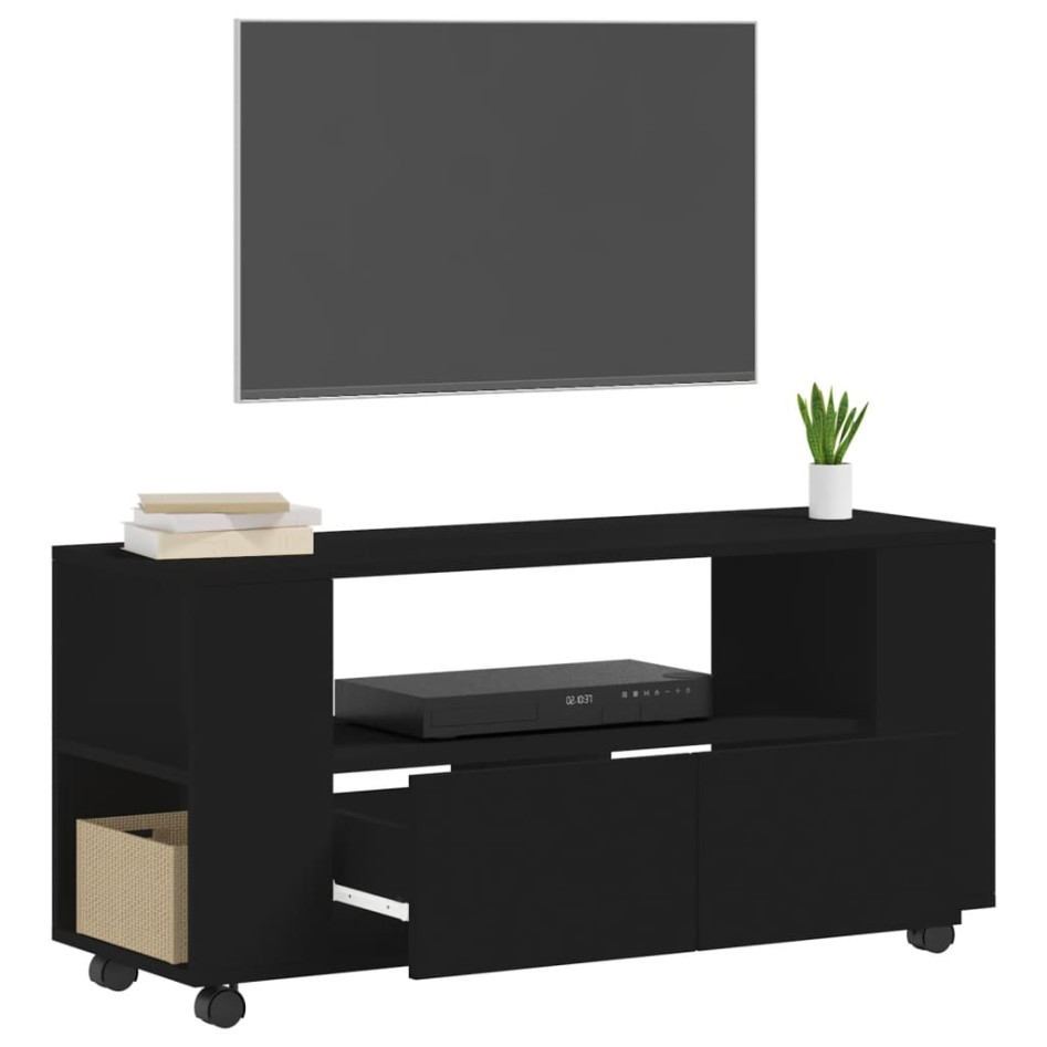 Mueble para TV madera de ingeniería negro 102x34,5x43