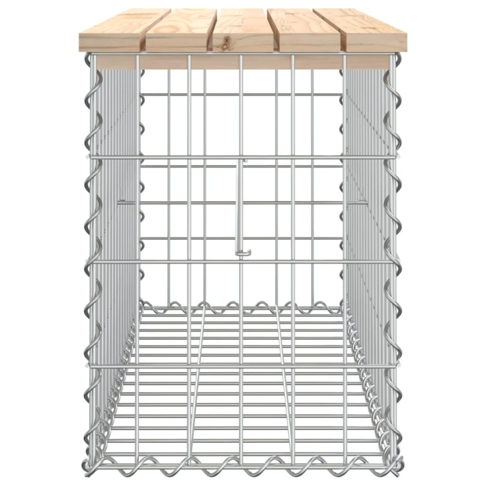 Banco de jardín diseño gaviones madera maciza pino