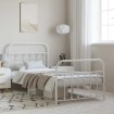 Estructura cama sin colchón con estribo metal blanco 100x190 cm