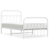 Estructura cama sin colchón con estribo metal blanco 100x190