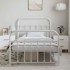 Estructura cama sin colchón con estribo metal blanco 100x190