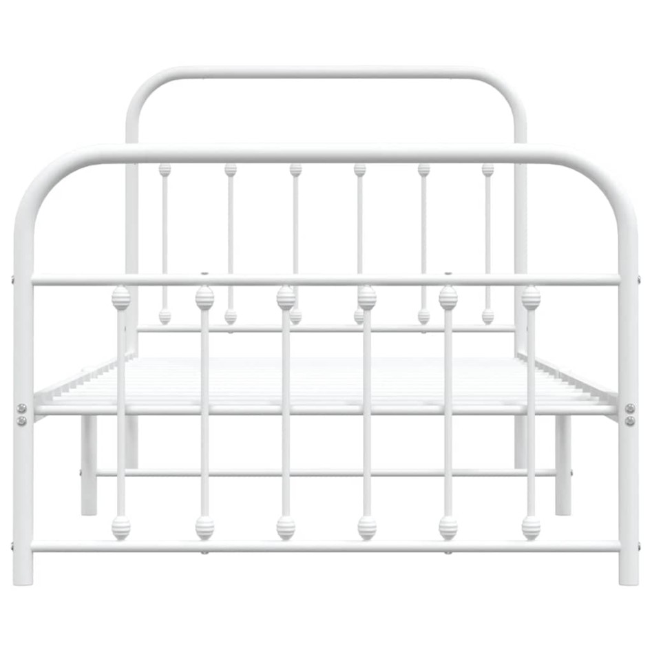 Estructura cama sin colchón con estribo metal blanco 100x190