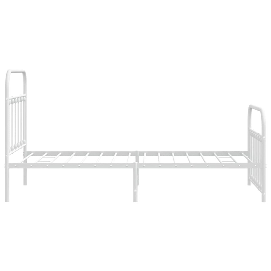 Estructura cama sin colchón con estribo metal blanco 100x190