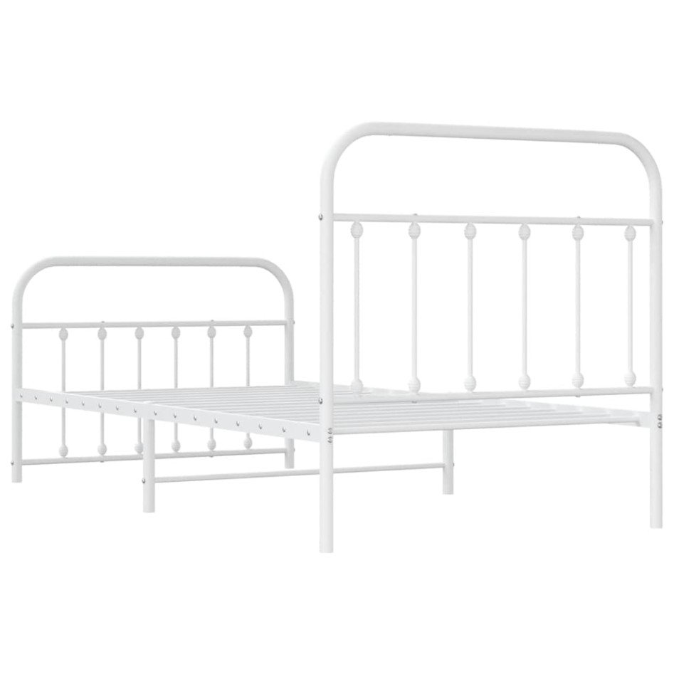 Estructura cama sin colchón con estribo metal blanco 100x190