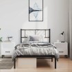 Estructura cama sin colchón con cabecero metal negro 100x200 cm