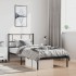 Estructura cama sin colchón con cabecero metal negro 100x200