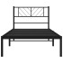 Estructura cama sin colchón con cabecero metal negro 100x200