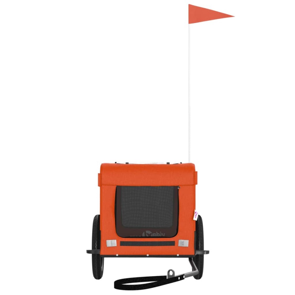 Remolque de bicicleta mascotas hierro tela Oxford naranja