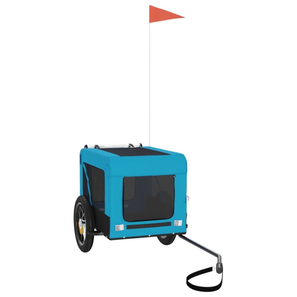 Remolque de bicicleta mascotas hierro tela Oxford azul