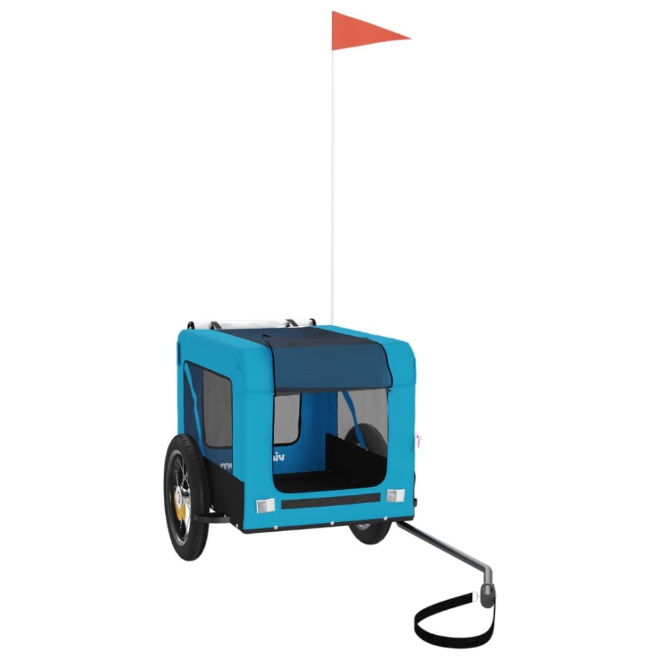 Remolque de bicicleta mascotas hierro tela Oxford azul