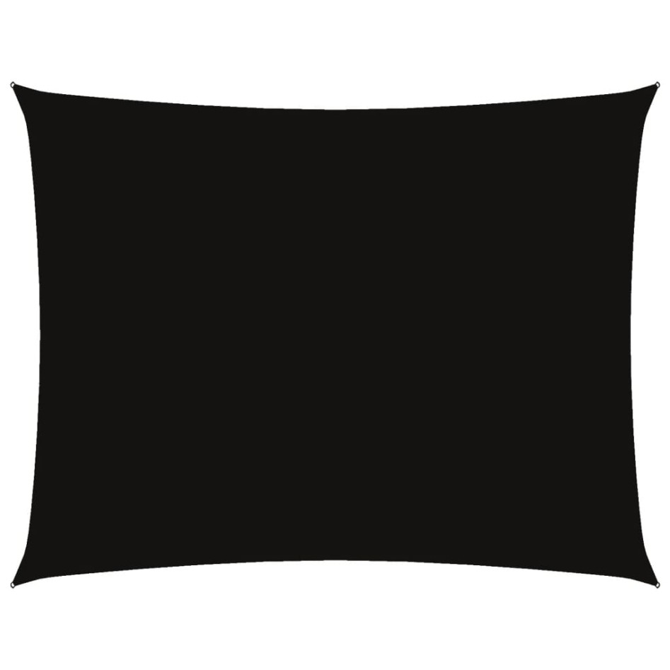 Toldo de vela rectangular tela Oxford negro 5x6