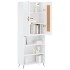 Aparador alto madera contrachapada blanco brillo 69,5x34x180