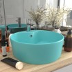 Lavabo lujo con rebosadero cerámica verde claro mate 36x13 cm