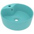 Lavabo lujo con rebosadero cerámica verde claro mate 36x13