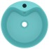 Lavabo lujo con rebosadero cerámica verde claro mate 36x13