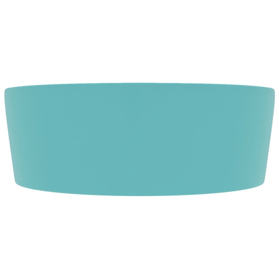 Lavabo lujo con rebosadero cerámica verde claro mate 36x13