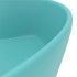 Lavabo lujo con rebosadero cerámica verde claro mate 36x13