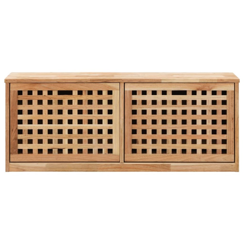 Banco zapatero de madera maciza de nogal 94x20x38