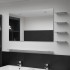 Espejo de pared con 5 estantes plateado 100x60