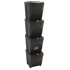 Cubos de basura apilables 4 uds polipropileno gris 100