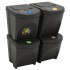 Cubos de basura apilables 4 uds polipropileno gris 100