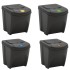 Cubos de basura apilables 4 uds polipropileno gris 100