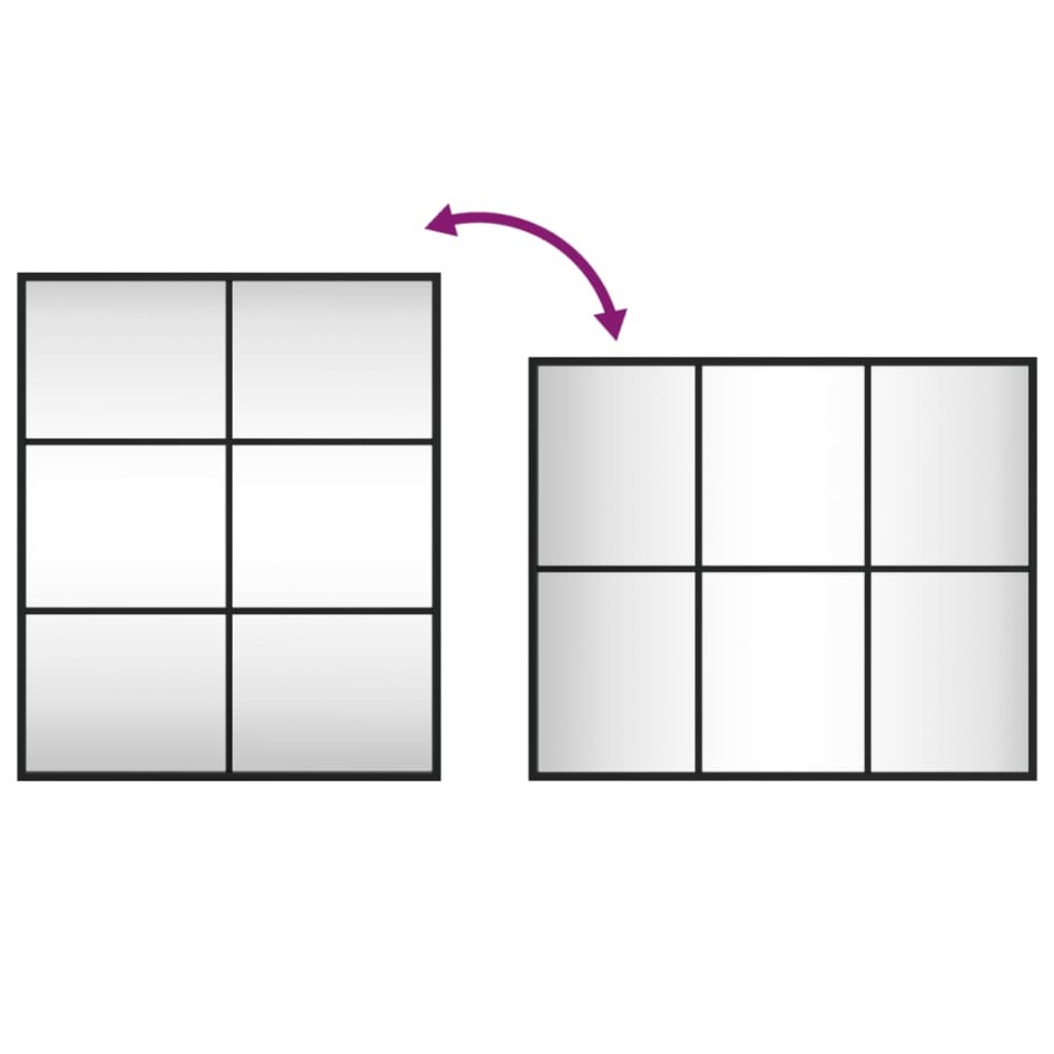 Espejo de pared rectangular de hierro negro 50x60