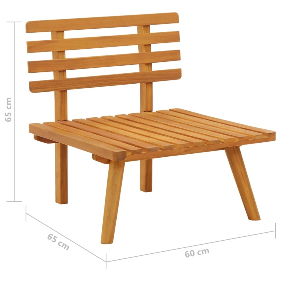Silla de jardín con cojines madera maciza de