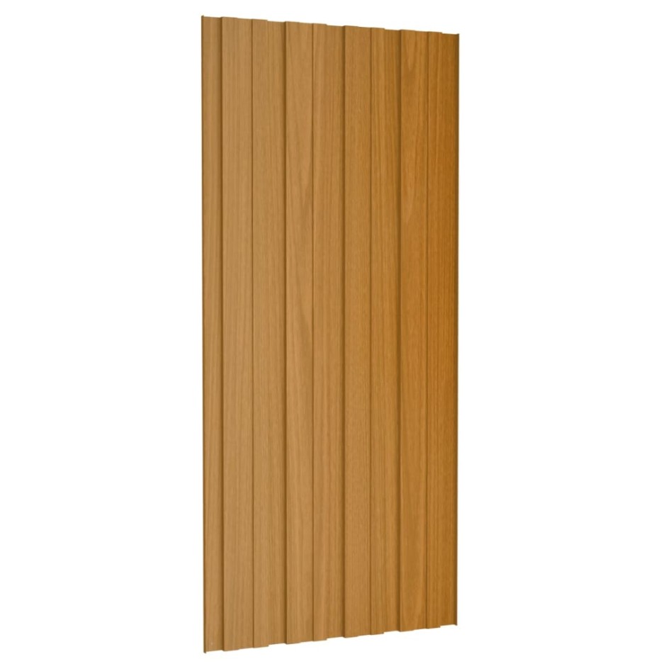 Panel de tejado acero galvanizado color madera 12 uds 100x45