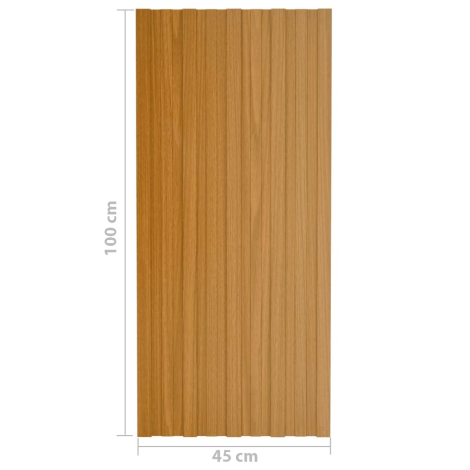 Panel de tejado acero galvanizado color madera 12 uds 100x45