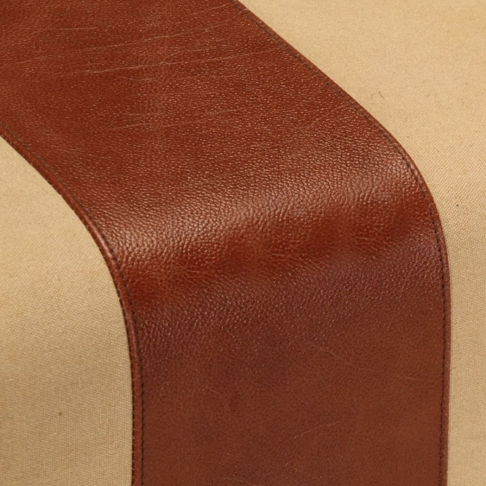 Banco potro gimnasio cuero auténtico madera mango marrón 38