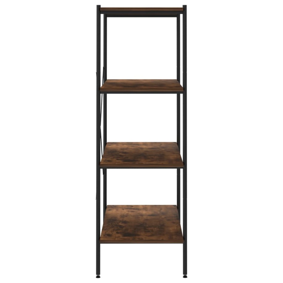 Estantería 4 niveles negra y madera oscura 80x40x130