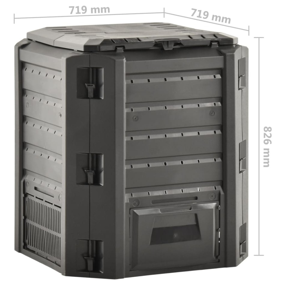 Compostador de jardín negro 380