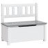 Banco de almacenaje para niños MDF blanco y gris 60x30x55