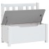 Banco de almacenaje para niños MDF blanco y gris 60x30x55