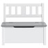 Banco de almacenaje para niños MDF blanco y gris 60x30x55