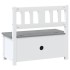 Banco de almacenaje para niños MDF blanco y gris 60x30x55