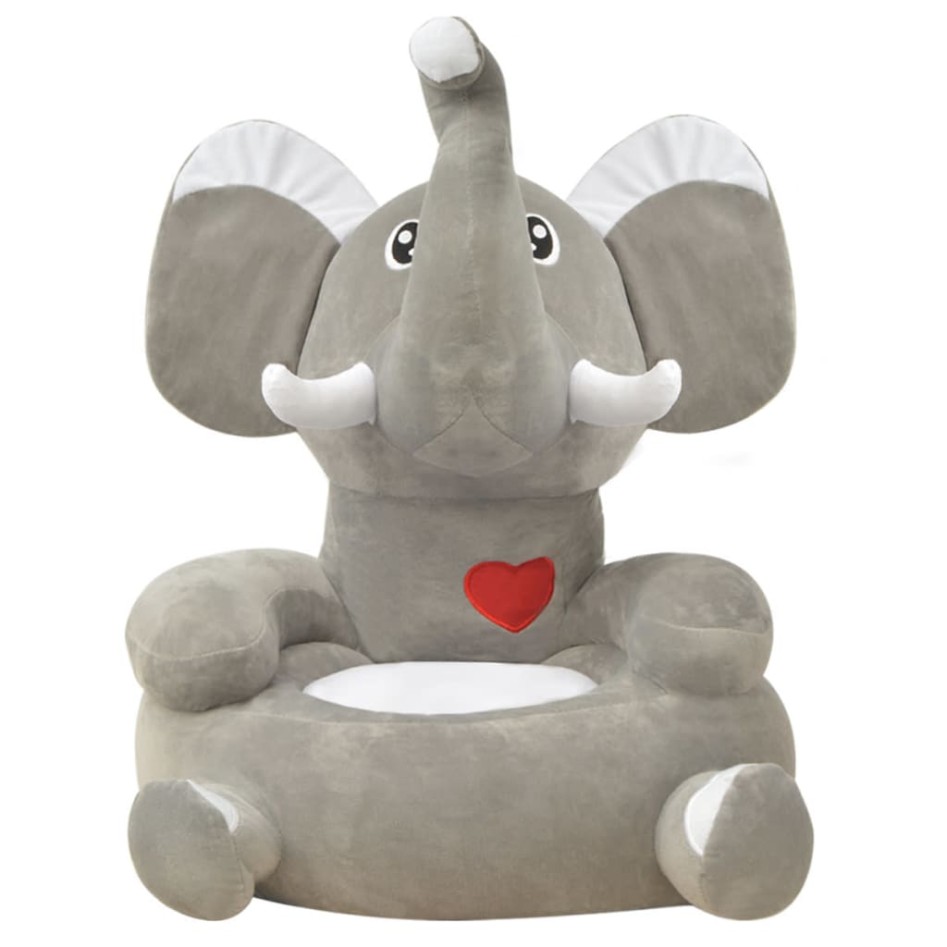 Silla de peluche para niños elefante