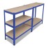 Estantería almacenaje 5 niveles azul madera ingeniería
