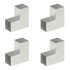 Conectores de postes en L 4 uds metal galvanizado 91x91