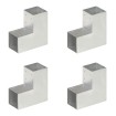 Conectores de postes en L 4 uds metal galvanizado 91x91 mm