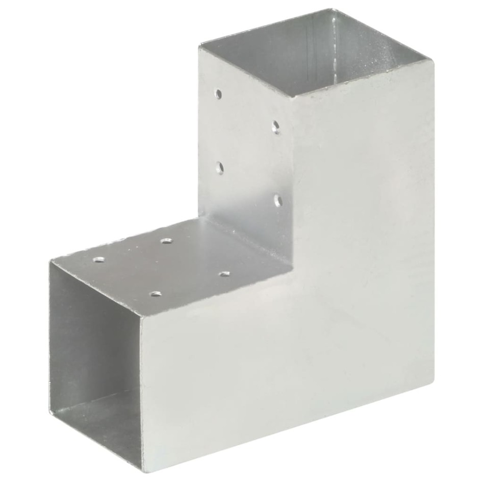 Conectores de postes en L 4 uds metal galvanizado 91x91
