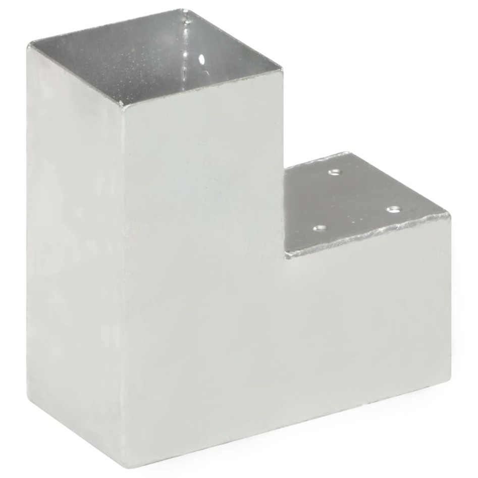 Conectores de postes en L 4 uds metal galvanizado 91x91