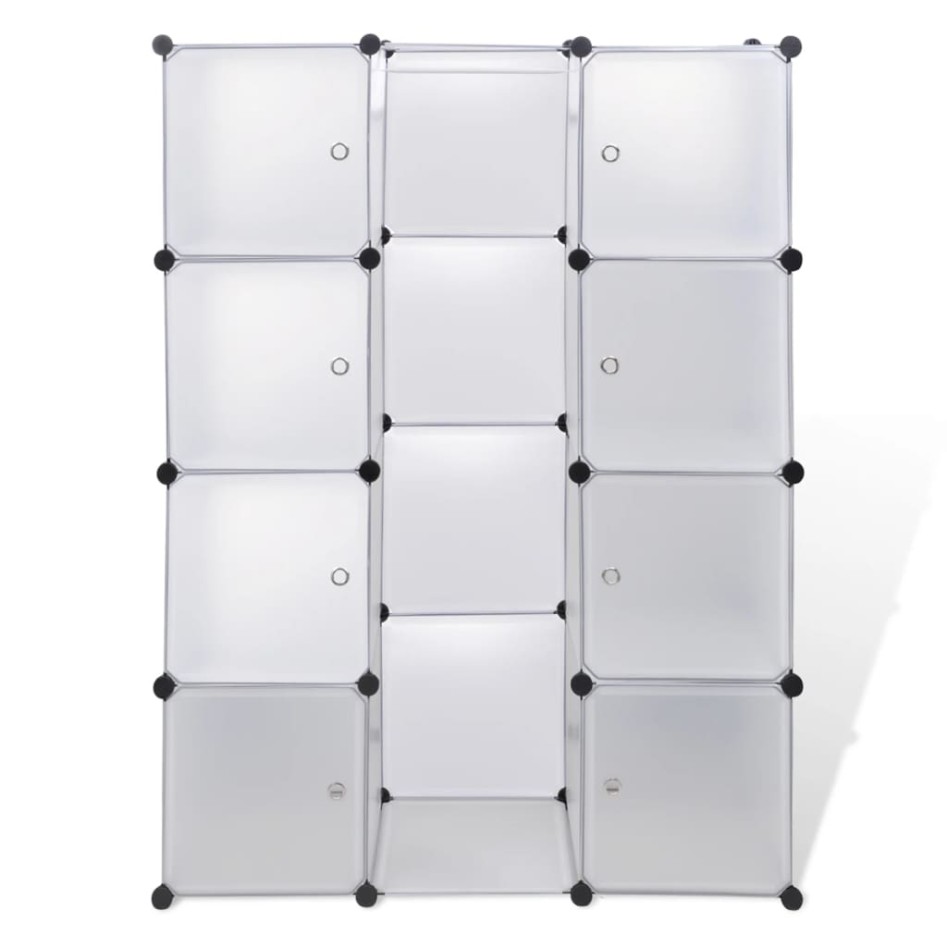 vidaXl Armario modular con 9 compartimentos blanco 109x36,5x143