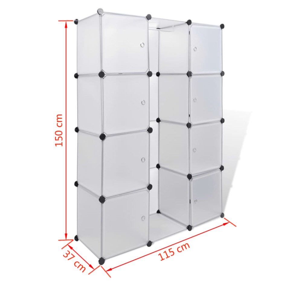 vidaXl Armario modular con 9 compartimentos blanco 109x36,5x143