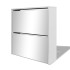 Mueble zapatero 2 niveles y espejo blanco 63x17x67